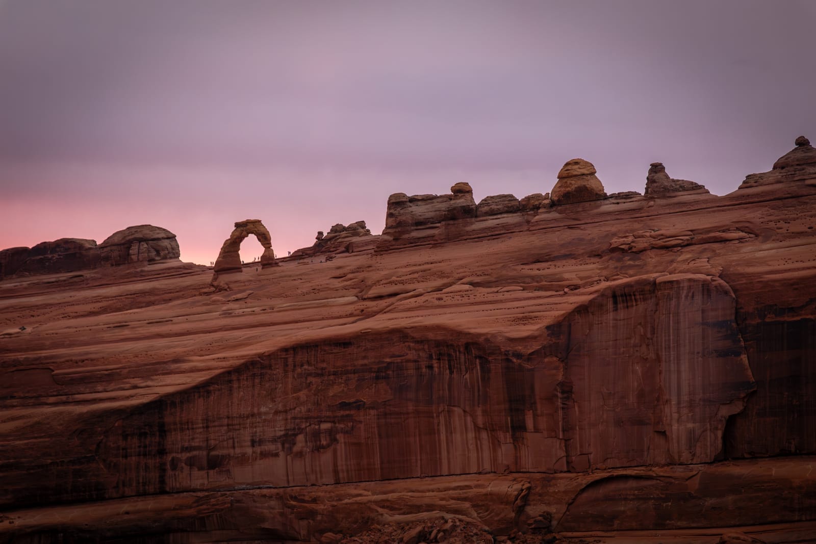 Delicate Arch in the last light — Arches National Park, Utah