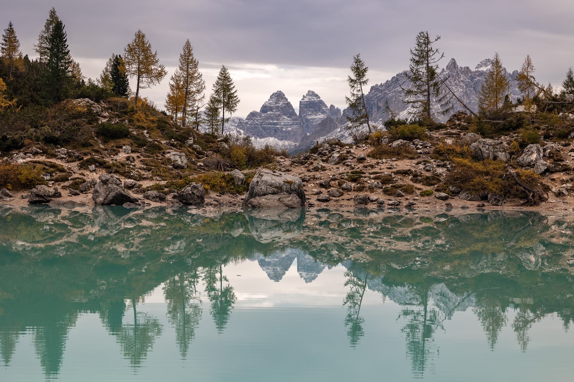 Reflection of the Tre Cime on the Lac de Sorapis