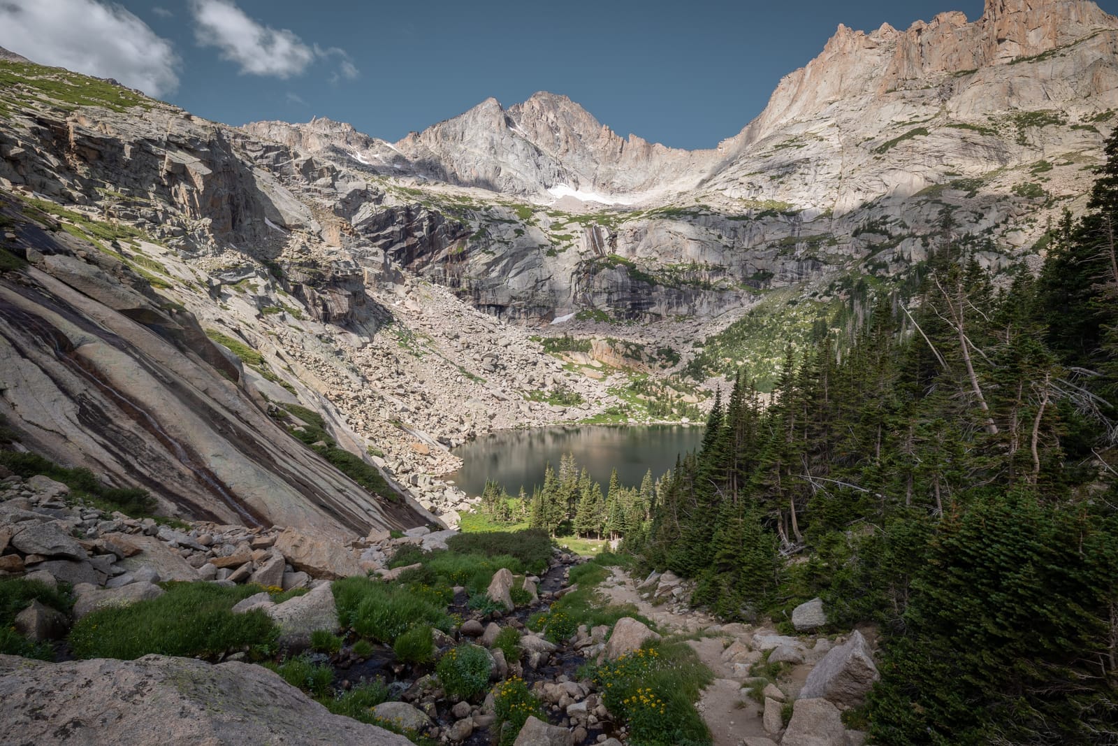 Première nuit au bord d'odessa lake — Parc National de Rocky Mountain, Colorado
