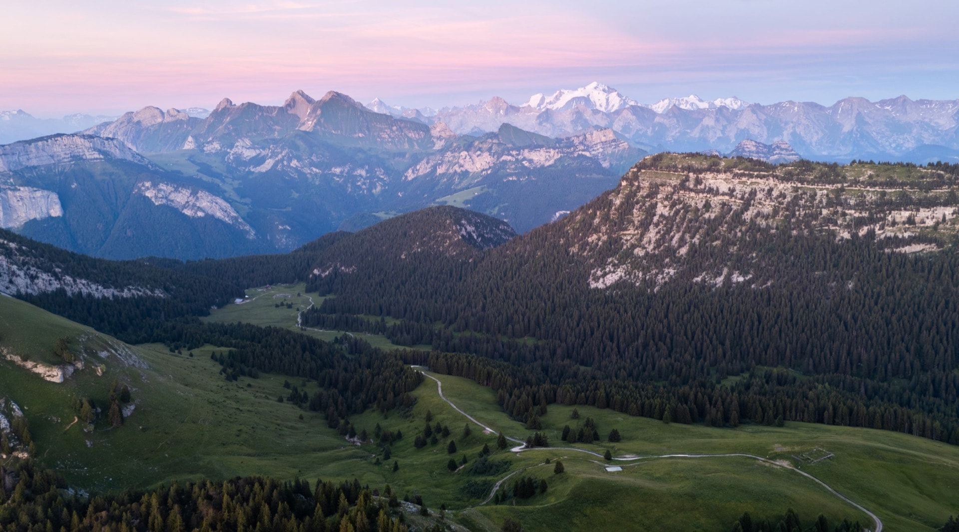 The Mont Blanc Range from the Aravis