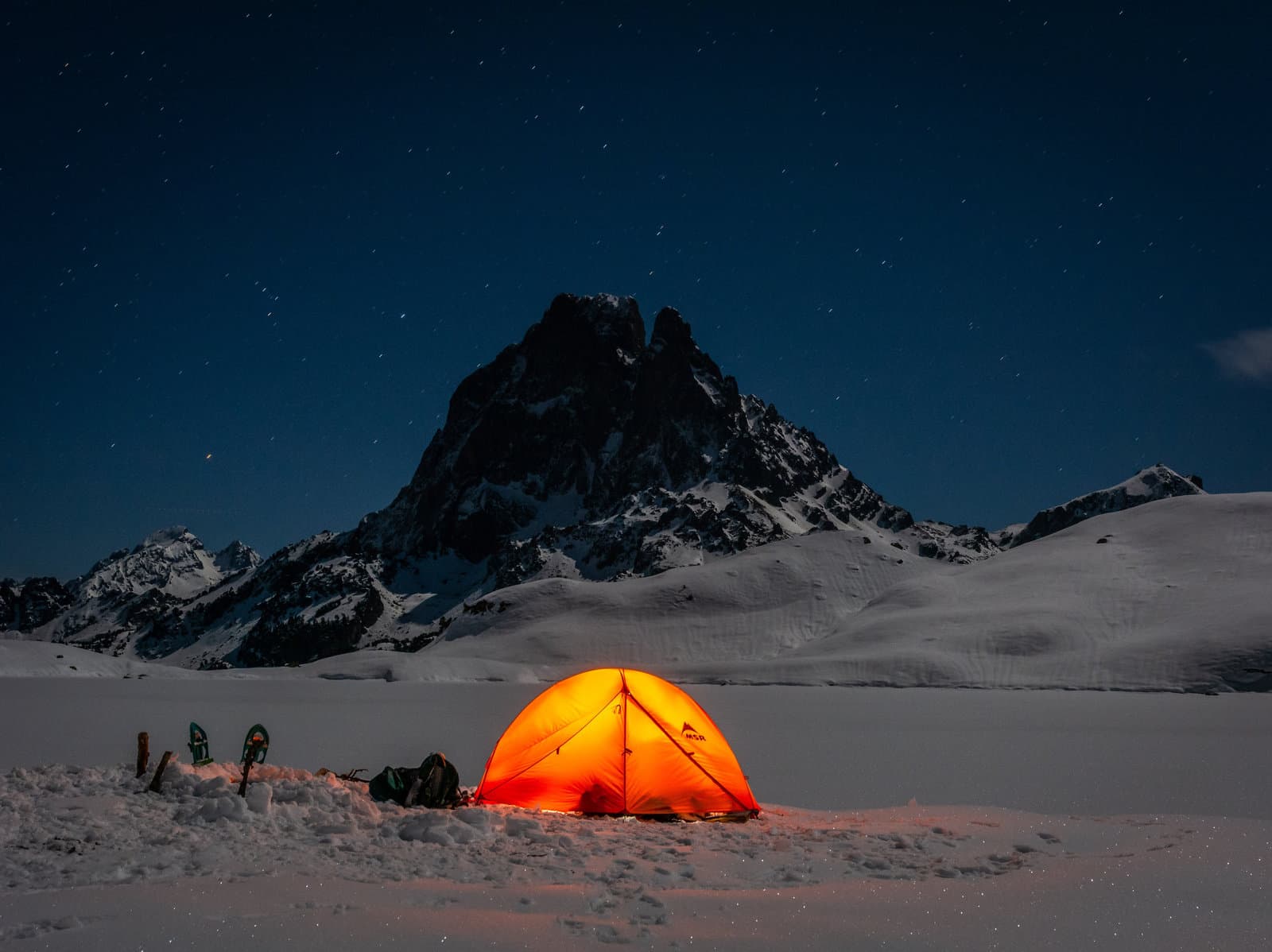 A Night Facing Pic du Midi d'Ossau