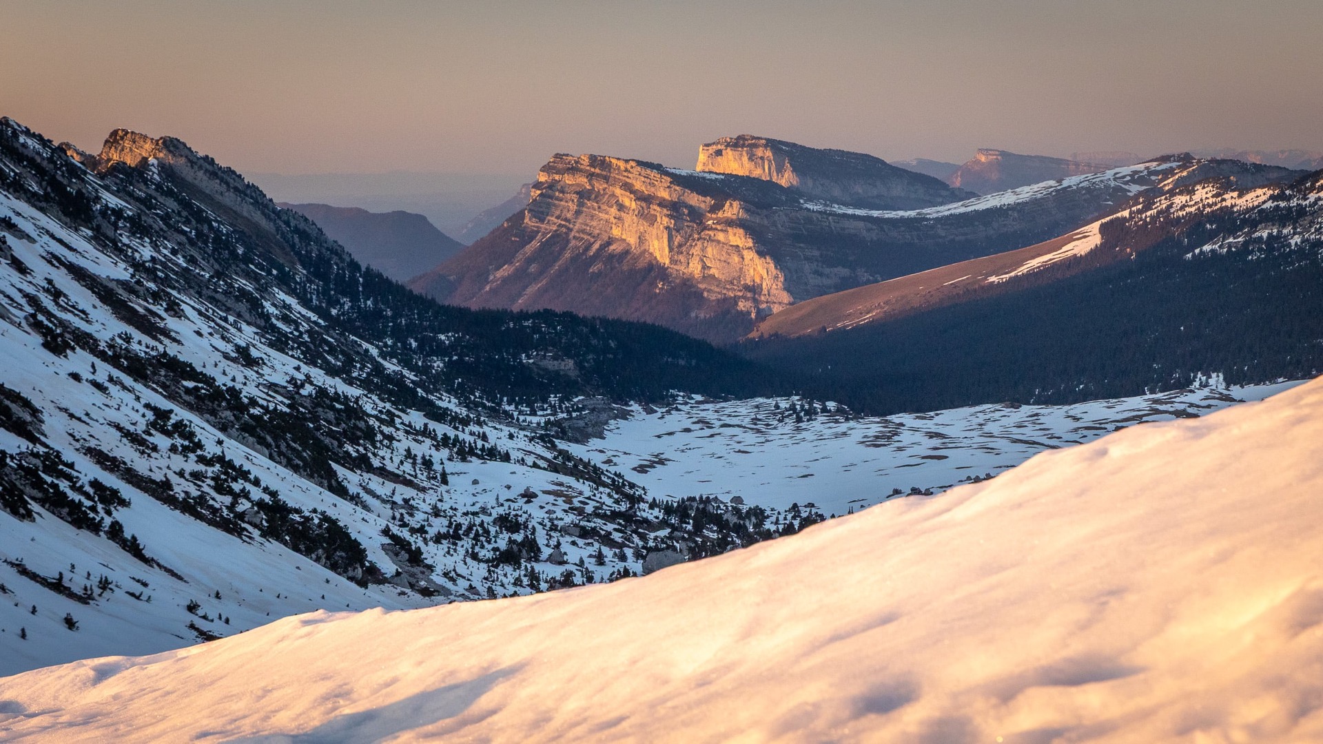 Dernières lumières sur le vallon de Marcieu - Chartreuse